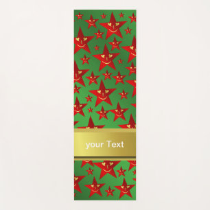 laughing, star, stars, red, gold, smile, face, fun yoga mat