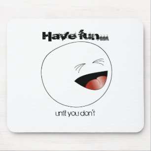 Laughing Stick Figure Head Mouse Pad