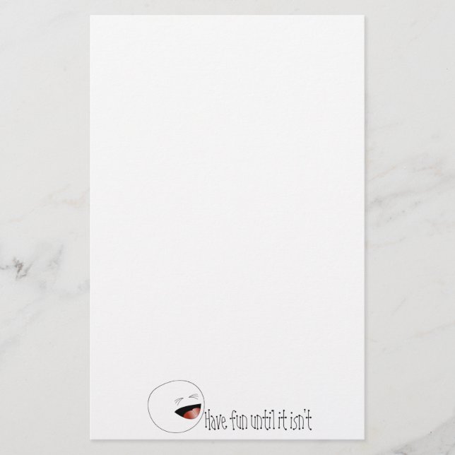 Laughing Stick Figure Head Stationery (Front)