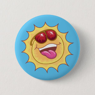 Laughing Sun 6 Cm Round Badge