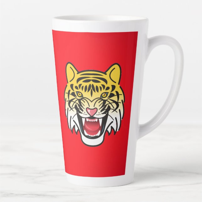 Laughing Tiger Face Artwork-21876 Latte Mug (Right)
