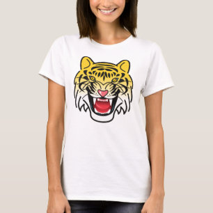 Laughing Tiger Face Artwork T-Shirt