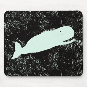 laughing white whale mousepad