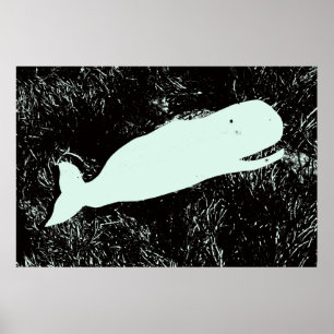 laughing white whale poster