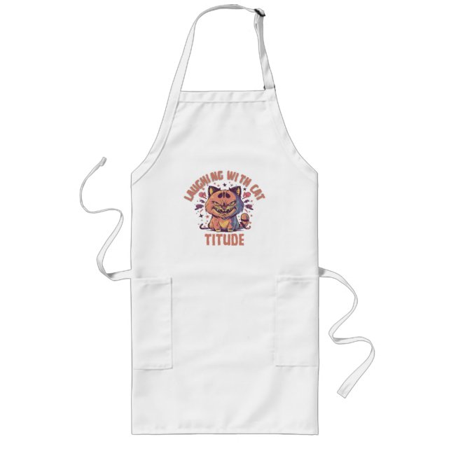 Laughing with Cat-titude Long Apron (Front)