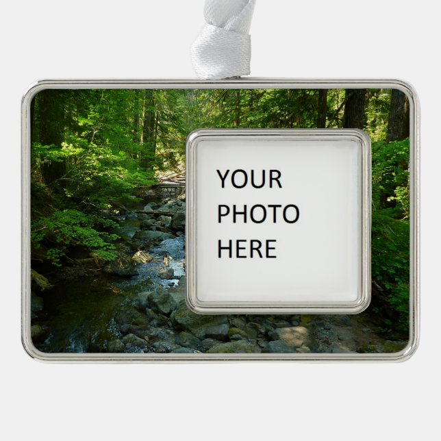 Laughingwater Creek at Mount Rainier National Park Silver Plated Framed Ornament (Front)