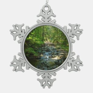 Laughingwater Creek at Mount Rainier National Park Snowflake Pewter Christmas Ornament