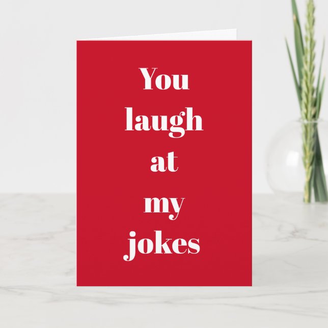 Laughs At Jokes Red Valentine’s Day Holiday Card (Front)
