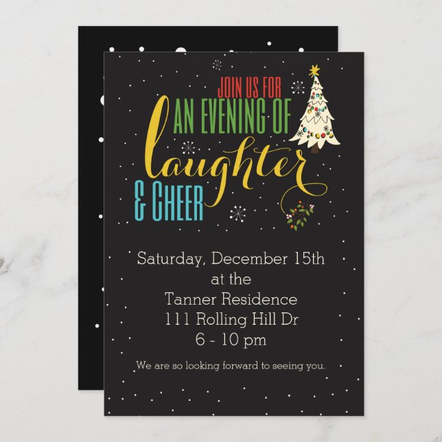 Laughter & Cheer Holiday Invite (Front/Back)