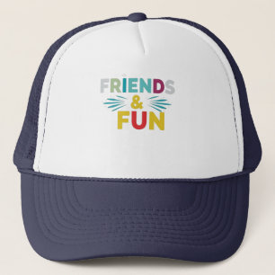 Laughter Guaranteed - "Friends & Fun" Multicolor Trucker Hat