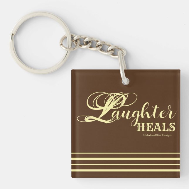 Laughter Heals Square Key Chain (Front)