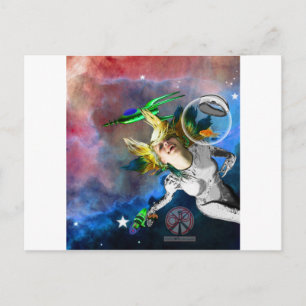 Laughter in space postcard