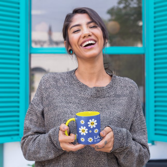 Laughter Is The Best Medicine Mug (Cheer someone up with this, "Laughter is the best medicine" daisy mug! )