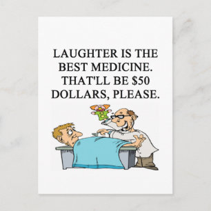 laughter is the best medicine postcard
