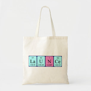Launce periodic table name tote bag