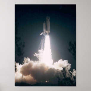 Launch of Space Shuttle Atlantis (STS-76) Poster