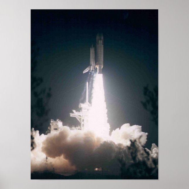 Launch of Space Shuttle Atlantis (STS-76) Poster (Front)