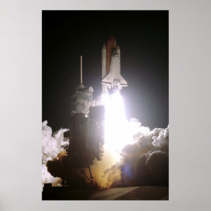 Launch of Space Shuttle Atlantis (STS-76) Poster