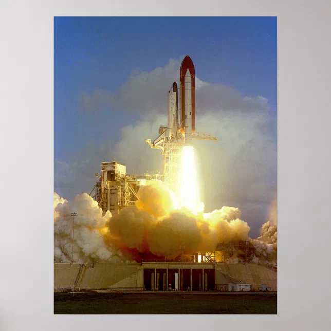 Launch of Space Shuttle Challenger (STS-7) Poster | Zazzle