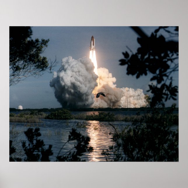 Launch of Space Shuttle Columbia (STS-73) Poster (Front)