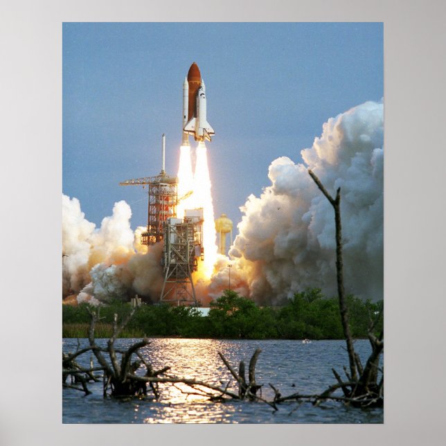 Launch of Space Shuttle Columbia (STS-9) Poster (Front)