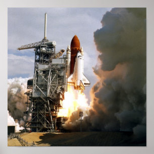 Launch of Space Shuttle Discovery (STS-26) Poster