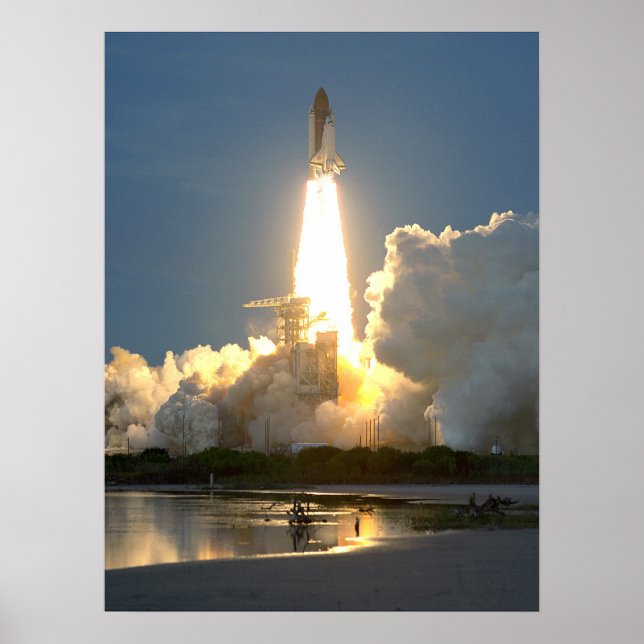 Launch of Space Shuttle Discovery (STS-48) Poster (Front)