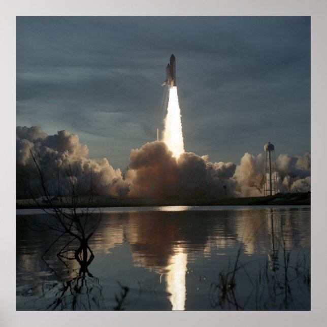 Launch of Space Shuttle Discovery (STS-48) Poster (Front)