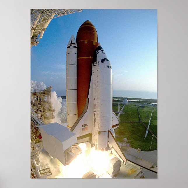 Launch of Space Shuttle Discovery (STS-51) Poster (Front)