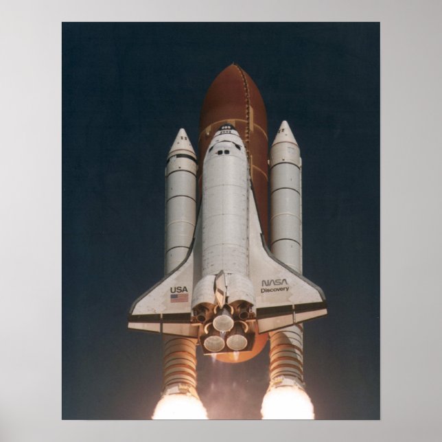 Launch of Space Shuttle Discovery (STS-70) Poster (Front)