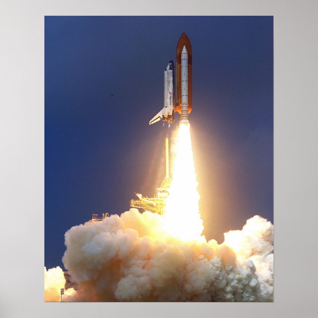 Launch of Space Shuttle Discovery (STS-85) Poster (Front)