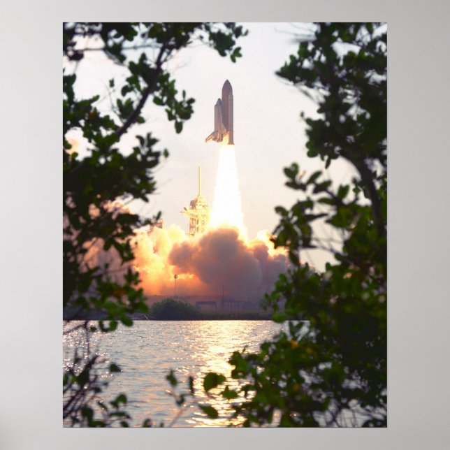Launch of Space Shuttle Discovery (STS-91) Poster (Front)