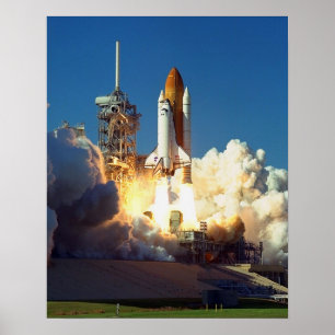 Launch of Space Shuttle Discovery (STS-95) Poster