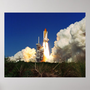 Launch of Space Shuttle Discovery (STS-95) Poster