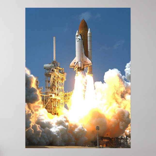 Launch of Space Shuttle Endeavour (STS-100) Poster (Front)