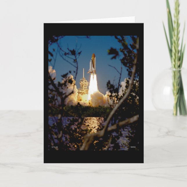 Launch of Space Shuttle STS-99 Card (Front)