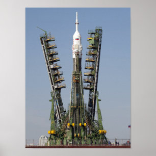 Launch scaffolding is raised into place poster