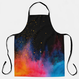 Launched colourful powder, isolated on black backg apron