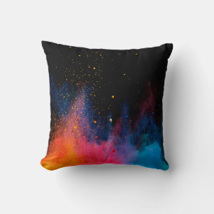 Launched colourful powder, isolated on black backg cushion
