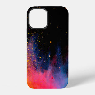 Launched colourful powder, isolated on black backg iPhone 12 case