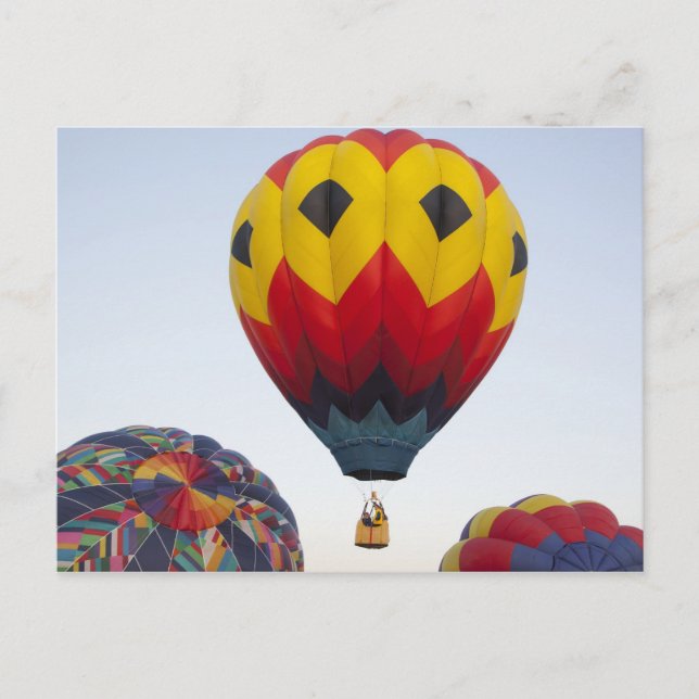 Launching hot air balloons postcard (Front)