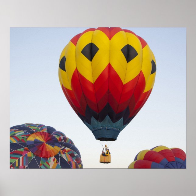 Launching hot air balloons poster (Front)