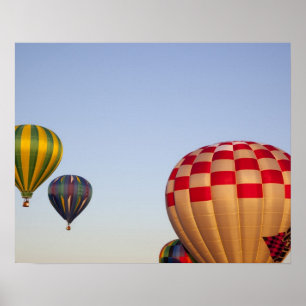 Launching hot air balloons poster