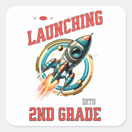 Launching into 2nd Grade -Back to School  Square Sticker