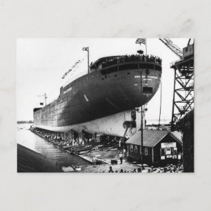Launching of the Edmund Fitzgerald  6-8-1958 (#1) Postcard