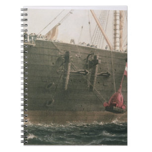 Launching the buoy, August 8th, 1865, marking the Notebook