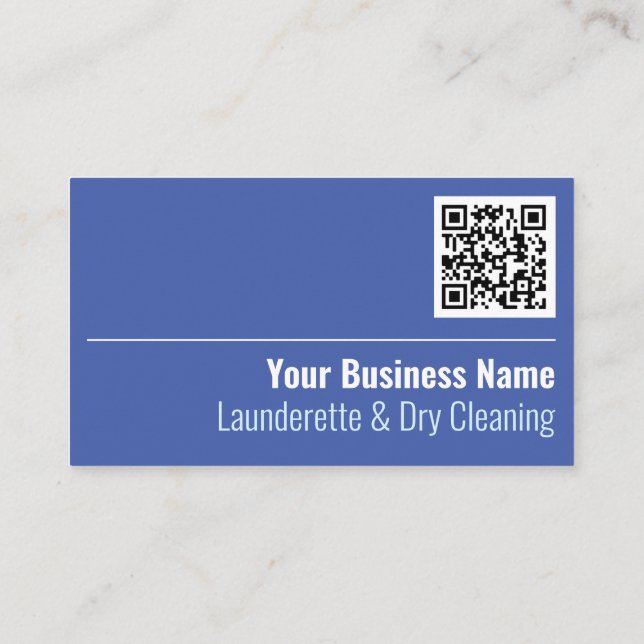 Launderette & Dry Cleaning QR Code Business Card (Back)