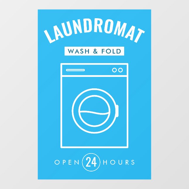 Laundromat 24/7 Wash and Fold Service Blue & White (Sheet)
