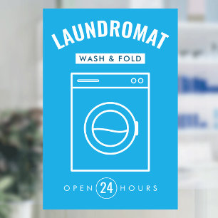 Laundromat 24/7 Wash and Fold Service Blue & White