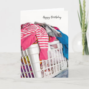 Laundry basket birthday card